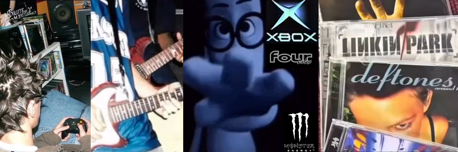 Nostalgic Xbox gaming and CD collection collage